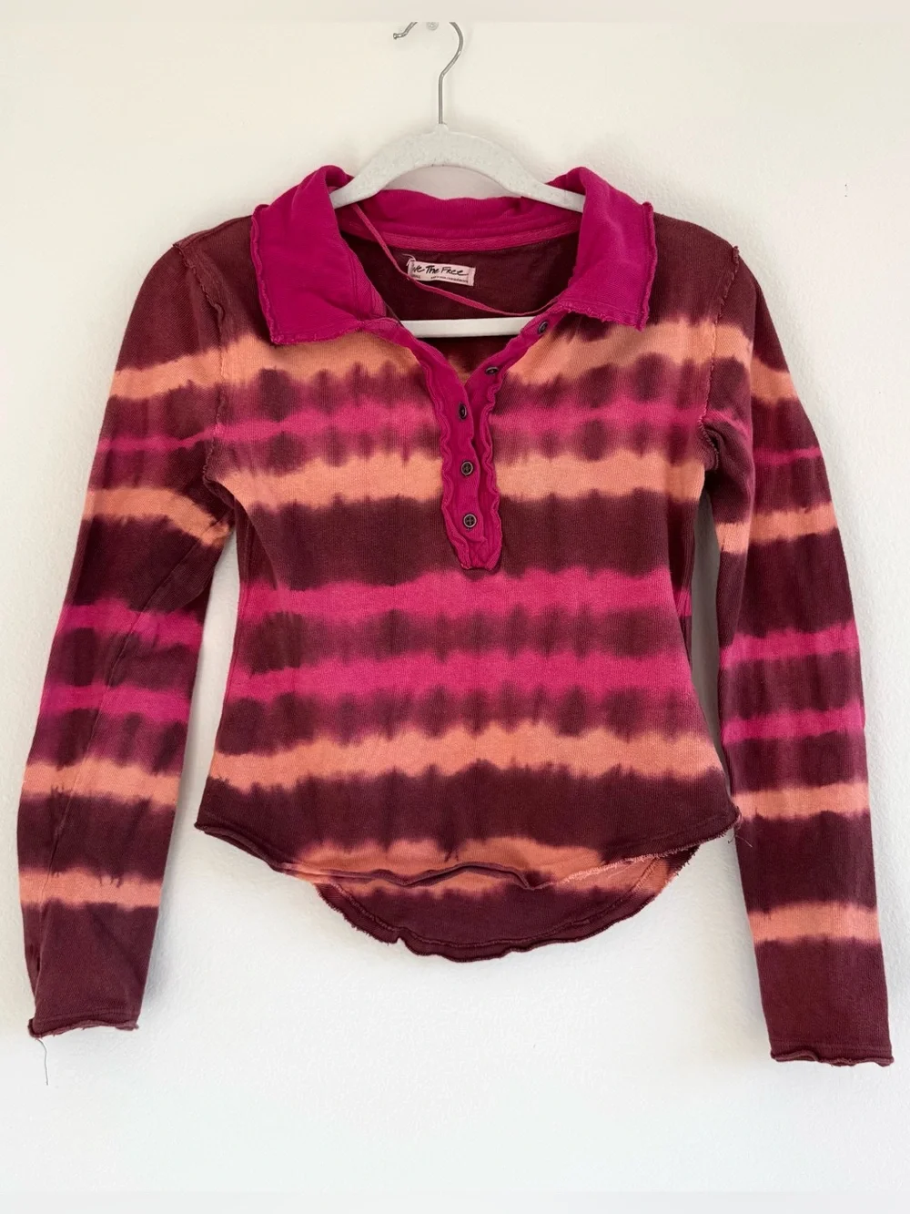 Free People We The Free Tie Dye Henley Top